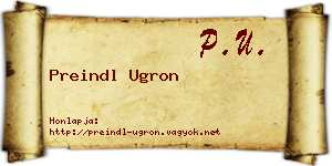 Preindl Ugron névjegykártya